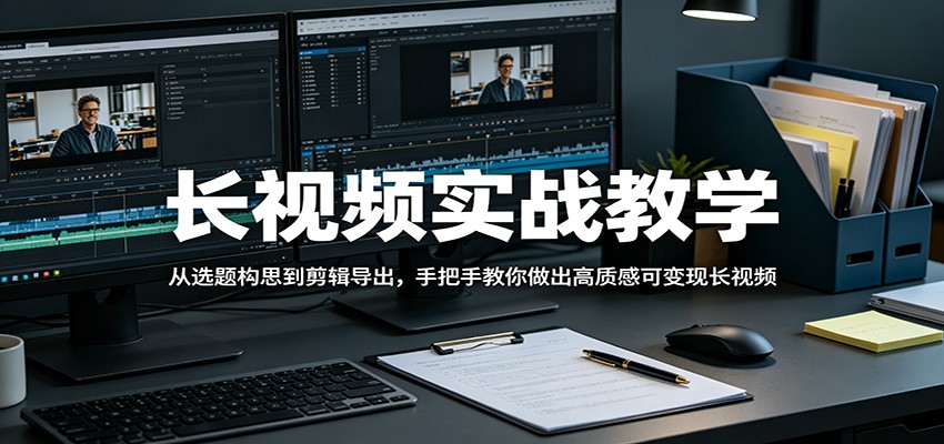 长视频实战教学,从选题构思到剪辑导出,手把手教你做出高质感可变现长视频-极光库