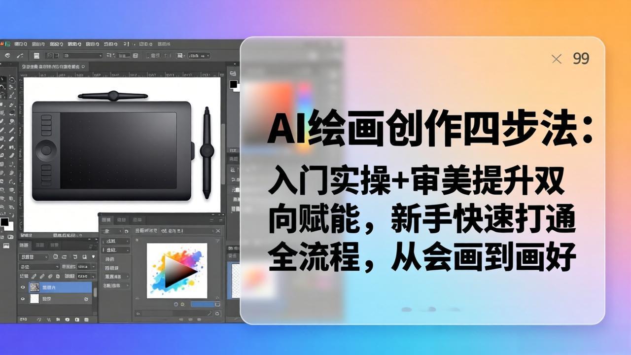 AI绘画创作四步法:入门实操+审美提升双向赋能,新手快速打通全流程,从会画到画好-极光库