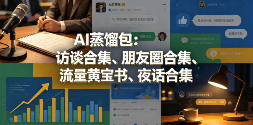 AI蒸馏包:访谈合集、朋友圈合集、流量黄宝书、夜话合集【文档】-极光库
