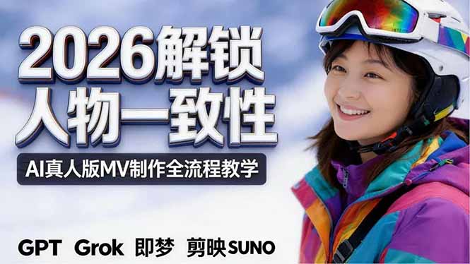 2026独创解锁人物一致性:AI真人版MV制作,不讲空话,不拼概念,全流程实操-极光库