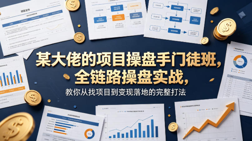 某大佬的项目操盘手门徒班，全链路操盘实战，教你从找项目到变现落地的完整打法-极光库