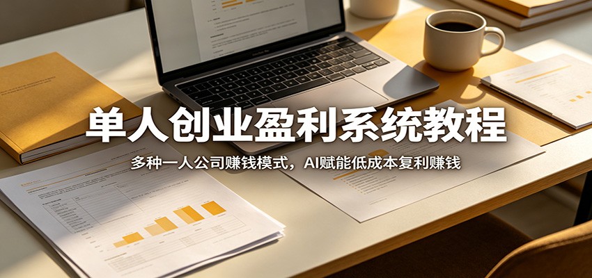 单人创业盈利系统教程:多种一人公司赚钱模式,AI赋能低成本复利赚钱-极光库