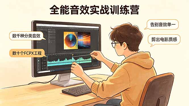 全能音效实战训练营：数千种分类音效+数十个FCPX工程，告别音效单一，剪出电影质感-极光库