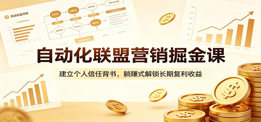 自动化联盟营销掘金课:建立个人信任背书,躺赚式解锁长期复利收益-极光库
