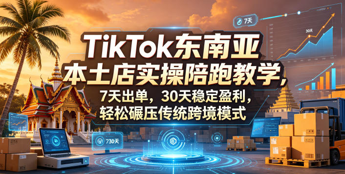 TikTok东南亚本土店实操陪跑教学,7天出单,30天稳定盈利,轻松碾压传统跨境模式(更新0516)-极光库