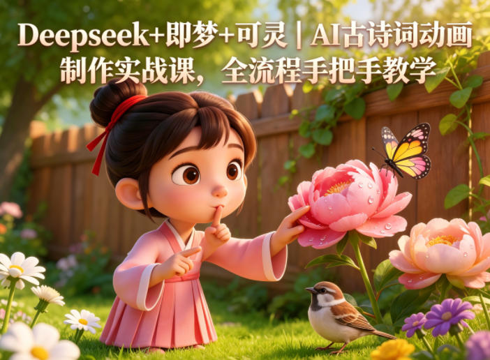 Deepseek+即梦+可灵|AI古诗词动画制作实战课,全流程手把手教学-极光库