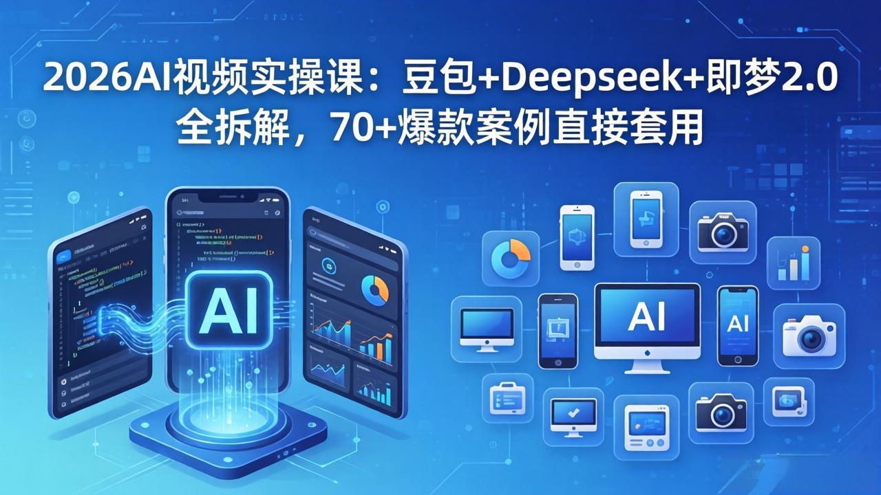 2026AI视频实操课：豆包+Deepseek+即梦2.0全拆解，70+爆款案例直接套用-极光库