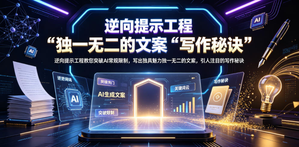逆向提示工程教您突破AI常规限制,写出独具魅力独一无二的文案,引人注目的写作秘诀【原创双语字幕】-极光库