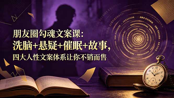 朋友圈勾魂文案课：洗脑+悬疑+催眠+故事，四大人性文案体系让你不销而售-极光库