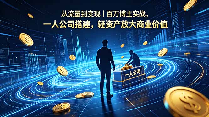 从流量到变现｜百万博主实战，一人公司搭建，轻资产放大商业价值-极光库