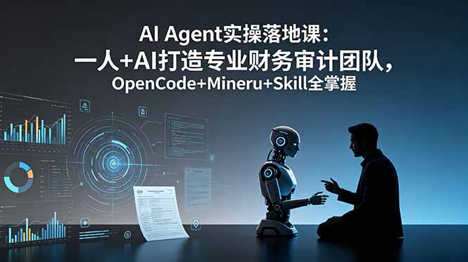 AI Agent实操落地课：一人+AI打造专业财务审计团队，OpenCode+Mineru+Skill全掌握-极光库