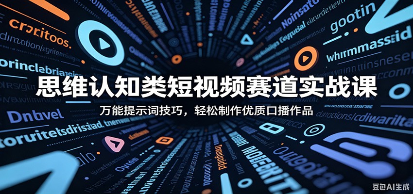 思维认知类短视频赛道实战课：万能提示词技巧，轻松制作优质口播作品-极光库