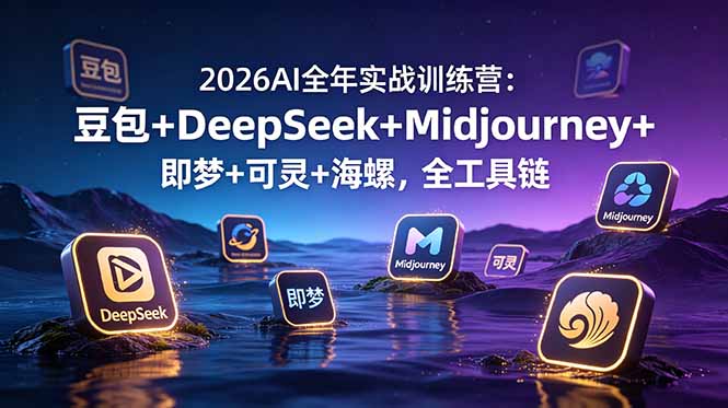 2026AI全年实战训练营：豆包+DeepSeek+Midjourney+即梦+可灵+海螺，全工具链-极光库