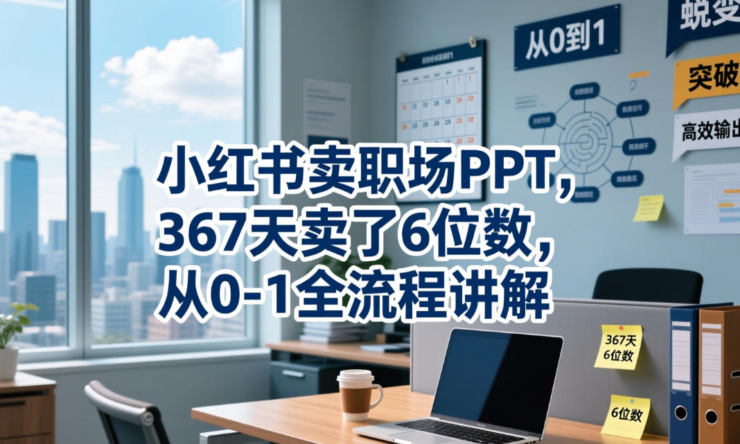 小红书卖职场PPT，367天卖了6位数，从0-1全流程讲解-极光库