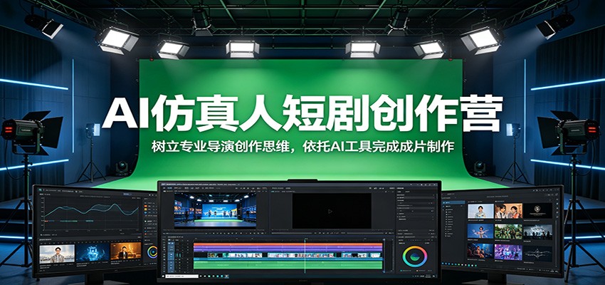 AI仿真人短剧创作营：树立专业导演创作思维，依托AI工具完成成片制作-极光库