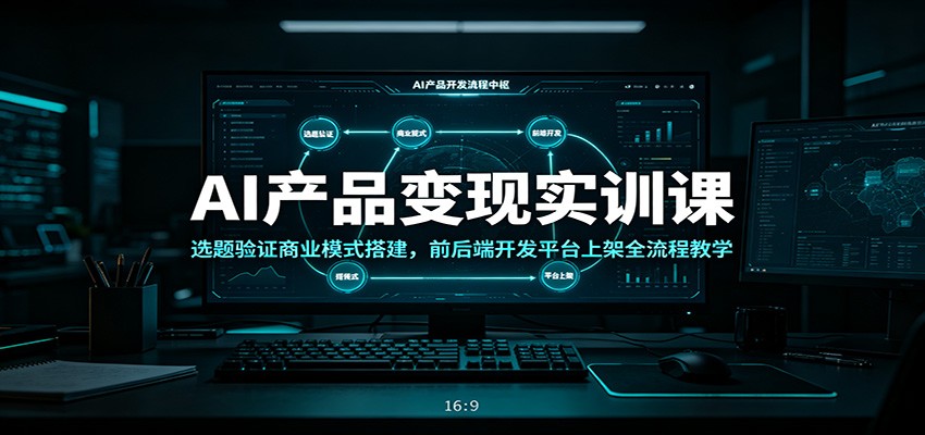 AI产品变现实训课:选题验证商业模式搭建,前后端开发平台上架全流程教学-极光库