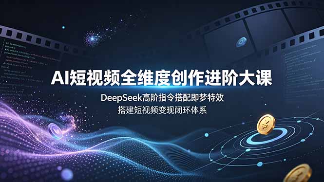 AI短视频全维度创作进阶大课,DeepSeek高阶指令搭配即梦特效,搭建短视频变现闭环体系-极光库