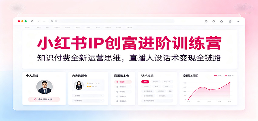 小红书IP创富进阶训练营:知识付费全新运营思维,直播人设话术变现全链路-极光库