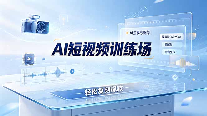老陈AI短视频训练场:AI短视频框架+换背景SwitchXAI+首尾帧+声音生成,轻松复刻爆款-极光库