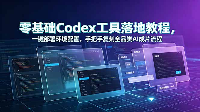 零基础Codex工具落地教程,一键部署环境配置,手把手复刻全品类AI成片流程-极光库