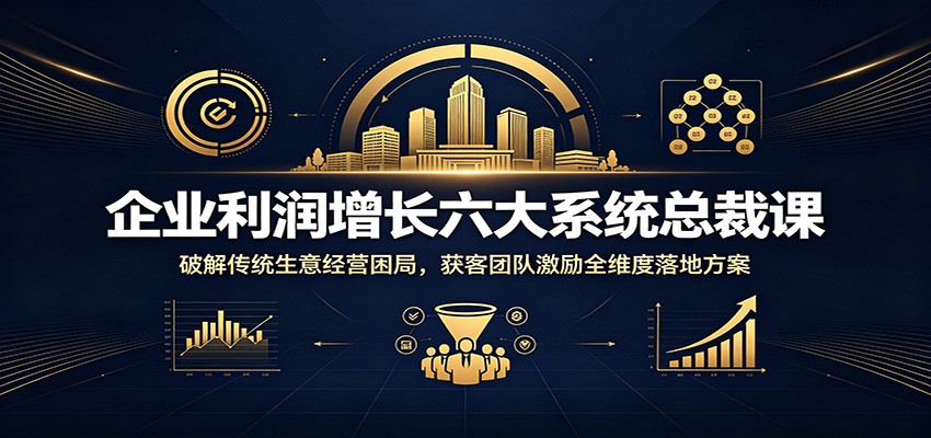 企业利润增长六大系统总裁课：破解传统生意经营困局，获客团队激励全维度落地方案-极光库
