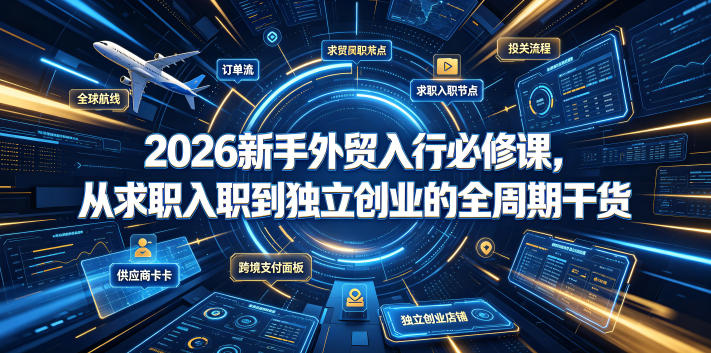 2026新手外贸入行必修课,从求职入职到独立创业的全周期干货-极光库