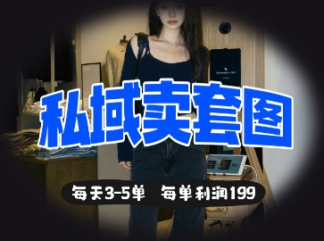 私域卖套图每天3-5单,每单利润99-极光库