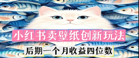 小红书卖壁纸创新玩法,后期一个月收益四位数-极光库