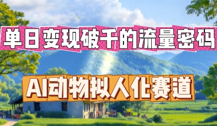 单日变现破k的流量密码，AI动物拟人化赛道-极光库