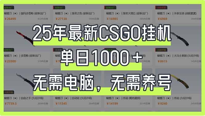 (14178期)25年最新CSGO挂机系统,单日1000+,无需电脑,无需养号,0基础可上手-极光库