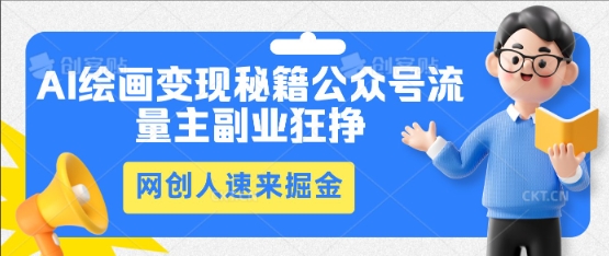 AI绘画变现秘籍:公众号流量主副业狂挣,网创人速来掘金-极光库