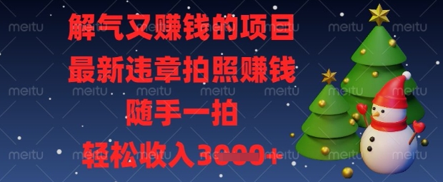 解气又挣钱的项目,最新违章拍照挣钱,随手一拍,轻松收入数张【揭秘】-极光库